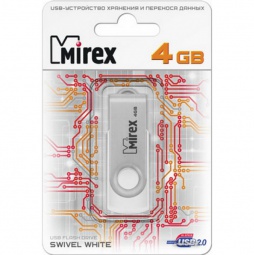USB Flash Mirex SWIVEL white  4GB (ecopack)